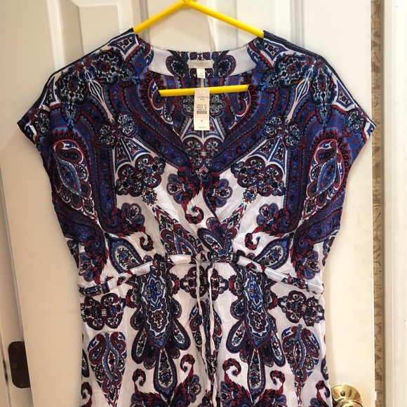 Talbots 33” long swim cover up or breezy tunic top. 100% cotton. Size M. NWT - Picture 2 of 5